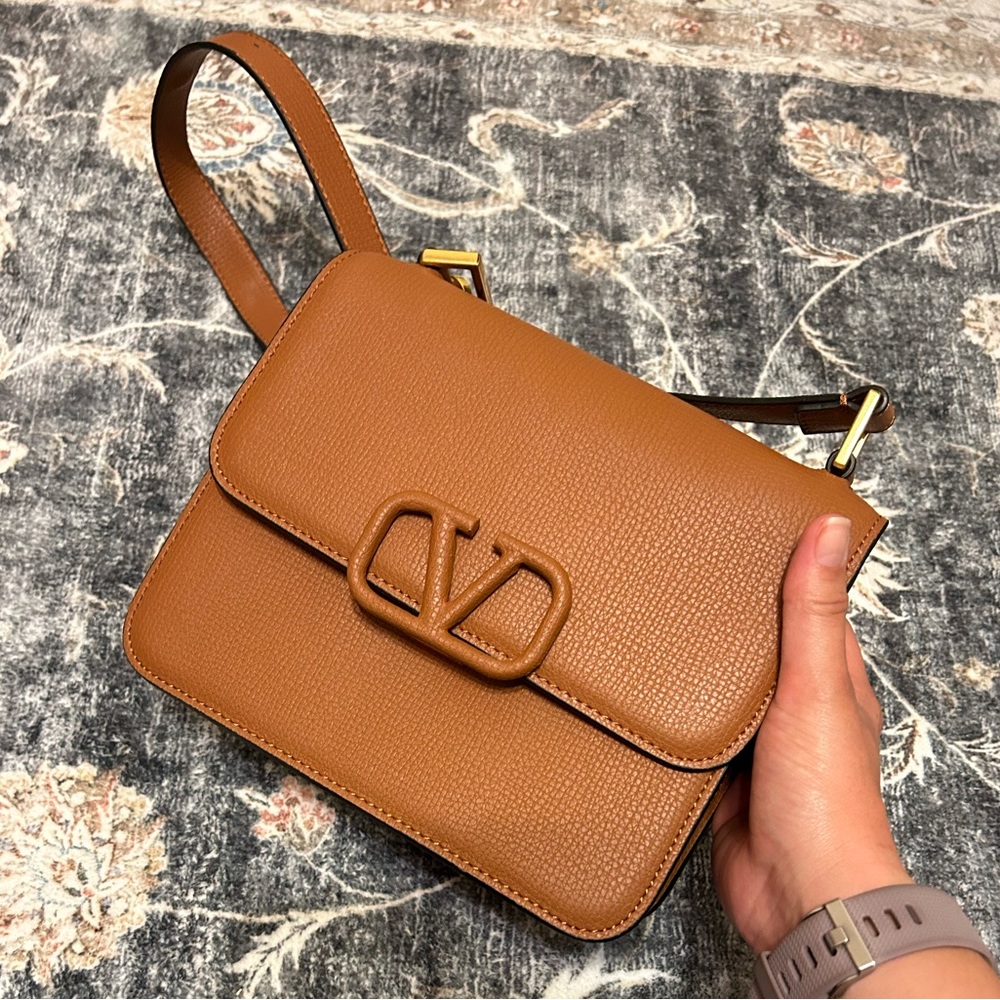 Tan faux leather Valentino handbag